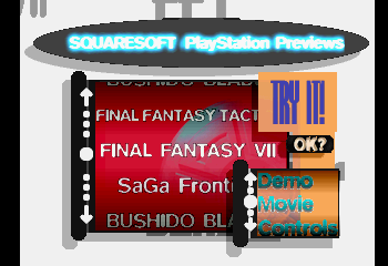 Squaresoft PlayStation Previews Title Screen